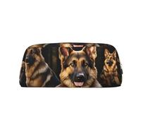 FJWSLCH German shepherd Makeup Bag Travel Cosmetic Bag for Women Men Pencil Case Zipper Toiletry Bag Purse, Silver, One Size