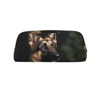 FJWSLCH German Shepherd Makeup Bag Travel Cosmetic Bag for Women Men Pencil Case Zipper Toiletry Bag Purse, Gold, One Size