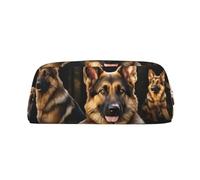 FJWSLCH German shepherd Makeup Bag Travel Cosmetic Bag for Women Men Pencil Case Zipper Toiletry Bag Purse, Gold, One Size