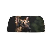 FJWSLCH German Shepherd Makeup Bag Travel Cosmetic Bag for Women Men Pencil Case Zipper Toiletry Bag Purse, Silver, One Size