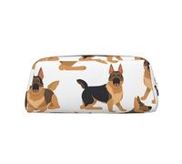 FJWSLCH German shepherd Makeup Bag Travel Cosmetic Bag for Women Men Pencil Case Zipper Toiletry Bag Purse, Silver, One Size