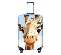 FJWSLCH Giraffe Luggage Cover for Suitcase TSA Approved Elastic Suitcase Cover Anti-Scratch Travel Luggage Protector Cover Washable Trolley Case Cover Fit 18-32 Inch Luggage, Black, S