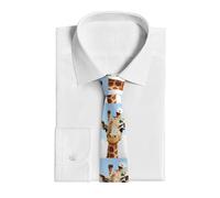 FJWSLCH Giraffe Tie for Men Skinny Ties Men's Neckties Silk Fashion Tie Novelty Neck Ties for Business Wedding, Black, One size
