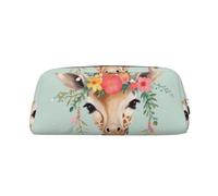 FJWSLCH Giraffe with Floral Makeup Bag Travel Cosmetic Bag for Women Men Pencil Case Zipper Toiletry Bag Purse, Silver, One Size
