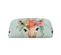 FJWSLCH Giraffe with Floral Makeup Bag Travel Cosmetic Bag for Women Men Pencil Case Zipper Toiletry Bag Purse, Gold, One Size