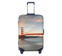 FJWSLCH Golden Gate Bridge Luggage Cover for Suitcase TSA Approved Elastic Suitcase Cover Anti-Scratch Travel Luggage Protector Cover Washable Trolley Case Cover Fit 18-32 Inch Luggage, Black, M
