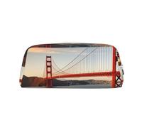 FJWSLCH Golden Gate Bridge Makeup Bag Travel Cosmetic Bag for Women Men Pencil Case Zipper Toiletry Bag Purse, Silver, One Size