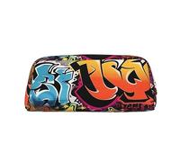 FJWSLCH Graffiti Hip Hop Makeup Bag Travel Cosmetic Bag for Women Men Pencil Case Zipper Toiletry Bag Purse, Gold, One Size