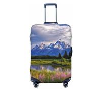 FJWSLCH grand teton national park Luggage Cover for Suitcase TSA Approved Elastic Suitcase Cover Anti-Scratch Travel Luggage Protector Cover Washable Trolley Case Cover Fit 18-32 Inch Luggage, Black,
