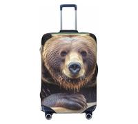FJWSLCH Grizzly bear Luggage Cover for Suitcase TSA Approved Elastic Suitcase Cover Anti-Scratch Travel Luggage Protector Cover Washable Trolley Case Cover Fit 18-32 Inch Luggage, Black, L