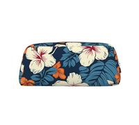FJWSLCH Hawaii Flower Makeup Bag Travel Cosmetic Bag for Women Men Pencil Case Zipper Toiletry Bag Purse, Silver, One Size