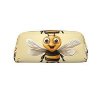 FJWSLCH Honey Bee Makeup Bag Travel Cosmetic Bag for Women Men Pencil Case Zipper Toiletry Bag Purse, Silver, One Size