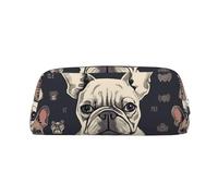 FJWSLCH I Love French Bulldog Makeup Bag Travel Cosmetic Bag for Women Men Pencil Case Zipper Toiletry Bag Purse, Silver, One Size