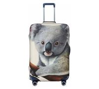 FJWSLCH Koala and Butterfly Luggage Cover for Suitcase TSA Approved Elastic Suitcase Cover Anti-Scratch Travel Luggage Protector Cover Washable Trolley Case Cover Fit 18-32 Inch Luggage, Black, L