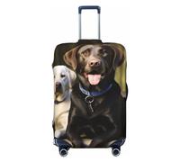 FJWSLCH Labrador Luggage Cover for Suitcase TSA Approved Elastic Suitcase Cover Anti-Scratch Travel Luggage Protector Cover Washable Trolley Case Cover Fit 18-32 Inch Luggage, Black, S