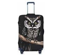 FJWSLCH Late Night Owl Luggage Cover for Suitcase TSA Approved Elastic Suitcase Cover Anti-Scratch Travel Luggage Protector Cover Washable Trolley Case Cover Fit 18-32 Inch Luggage, Black, L