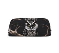 FJWSLCH Late Night Owl Makeup Bag Travel Cosmetic Bag for Women Men Pencil Case Zipper Toiletry Bag Purse, Silver, One Size