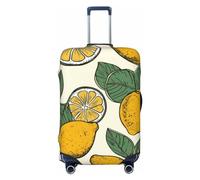 FJWSLCH Lemon Fruit Pattern Luggage Cover for Suitcase TSA Approved Elastic Suitcase Cover Anti-Scratch Travel Luggage Protector Cover Washable Trolley Case Cover Fit 18-32 Inch Luggage, Black, XL