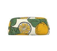 FJWSLCH Lemon Fruit Pattern Makeup Bag Travel Cosmetic Bag for Women Men Pencil Case Zipper Toiletry Bag Purse, Silver, One Size