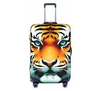 FJWSLCH Little Fat Tiger Head Luggage Cover for Suitcase TSA Approved Elastic Suitcase Cover Anti-Scratch Travel Luggage Protector Cover Washable Trolley Case Cover Fit 18-32 Inch Luggage, Black, L