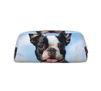FJWSLCH Lovely Boston Terrier Makeup Bag Travel Cosmetic Bag for Women Men Pencil Case Zipper Toiletry Bag Purse, Silver, One Size
