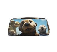 FJWSLCH Lovely Sea Otter Print Makeup Bag Travel Cosmetic Bag for Women Men Pencil Case Zipper Toiletry Bag Purse, Gold, One Size