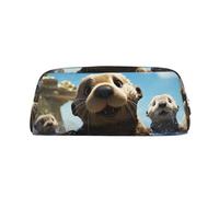 FJWSLCH Lovely Sea Otter Print Makeup Bag Travel Cosmetic Bag for Women Men Pencil Case Zipper Toiletry Bag Purse, Silver, One Size