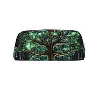 FJWSLCH Magical Green Tree Makeup Bag Travel Cosmetic Bag for Women Men Pencil Case Zipper Toiletry Bag Purse, Silver, One Size
