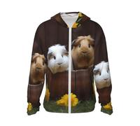 FJWSLCH Men's UPF 50+ Sun Protection Hoodie Jacket Long Sleeve Outdoor guinea pigs Sun Shirt for Women Zip, Black, S