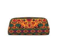 FJWSLCH Mexican Folk Art Boho Makeup Bag Travel Cosmetic Bag for Women Men Pencil Case Zipper Toiletry Bag Purse, Gold, One Size