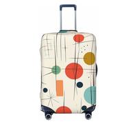 FJWSLCH Modern Mid Century Luggage Cover for Suitcase TSA Approved Elastic Suitcase Cover Anti-Scratch Travel Luggage Protector Cover Washable Trolley Case Cover Fit 18-32 Inch Luggage, Black, S