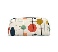 FJWSLCH Modern Mid Century Makeup Bag Travel Cosmetic Bag for Women Men Pencil Case Zipper Toiletry Bag Purse, Silver, One Size