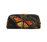 FJWSLCH Monarch Butterflies Makeup Bag Travel Cosmetic Bag for Women Men Pencil Case Zipper Toiletry Bag Purse, Silver, One Size