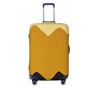 FJWSLCH Mustard Yellow and Black Luggage Cover for Suitcase TSA Approved Elastic Suitcase Cover Anti-Scratch Travel Luggage Protector Cover Washable Trolley Case Cover Fit 18-32 Inch Luggage, Black, M