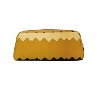 FJWSLCH Mustard Yellow and Black Makeup Bag Travel Cosmetic Bag for Women Men Pencil Case Zipper Toiletry Bag Purse, Silver, One Size