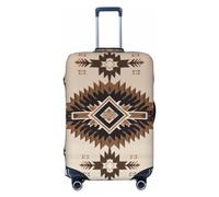 FJWSLCH Native American Luggage Cover for Suitcase TSA Approved Elastic Suitcase Cover Anti-Scratch Travel Luggage Protector Cover Washable Trolley Case Cover Fit 18-32 Inch Luggage, Black, S
