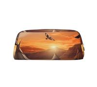 FJWSLCH Native American Tribes Makeup Bag Travel Cosmetic Bag for Women Men Pencil Case Zipper Toiletry Bag Purse, Silver, One Size