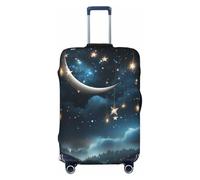 FJWSLCH Nightsky Hanging Moon Stars Luggage Cover for Suitcase TSA Approved Elastic Suitcase Cover Anti-Scratch Travel Luggage Protector Cover Washable Trolley Case Cover Fit 18-32 Inch Luggage,