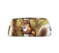 FJWSLCH Nut-eating squirrel Makeup Bag Travel Cosmetic Bag for Women Men Pencil Case Zipper Toiletry Bag Purse, Silver, One Size