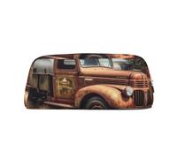FJWSLCH Old Truck Car Makeup Bag Travel Cosmetic Bag for Women Men Pencil Case Zipper Toiletry Bag Purse, Silver, One Size