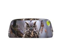 FJWSLCH Owl on a branch Makeup Bag Travel Cosmetic Bag for Women Men Pencil Case Zipper Toiletry Bag Purse, Gold, One Size