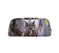 FJWSLCH Owl on a branch Makeup Bag Travel Cosmetic Bag for Women Men Pencil Case Zipper Toiletry Bag Purse, Silver, One Size