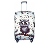 FJWSLCH Owl Tree Branches Luggage Cover for Suitcase TSA Approved Elastic Suitcase Cover Anti-Scratch Travel Luggage Protector Cover Washable Trolley Case Cover Fit 18-32 Inch Luggage, Black, XL