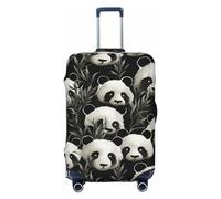 FJWSLCH Panda Graphic Black and White Luggage Cover for Suitcase TSA Approved Elastic Suitcase Cover Anti-Scratch Travel Luggage Protector Cover Washable Trolley Case Cover Fit 18-32 Inch Luggage,