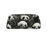 FJWSLCH Panda Graphic Black and White Makeup Bag Travel Cosmetic Bag for Women Men Pencil Case Zipper Toiletry Bag Purse, Silver, One Size