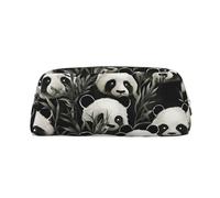 FJWSLCH Panda Graphic Black and White Makeup Bag Travel Cosmetic Bag for Women Men Pencil Case Zipper Toiletry Bag Purse, Gold, One Size