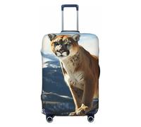 FJWSLCH Panther Mountain Lion Luggage Cover for Suitcase TSA Approved Elastic Suitcase Cover Anti-Scratch Travel Luggage Protector Cover Washable Trolley Case Cover Fit 18-32 Inch Luggage, Black, S
