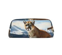 FJWSLCH Panther Mountain Lion Makeup Bag Travel Cosmetic Bag for Women Men Pencil Case Zipper Toiletry Bag Purse, Gold, One Size