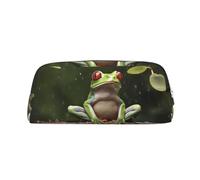 FJWSLCH Peace Tree Frog Makeup Bag Travel Cosmetic Bag for Women Men Pencil Case Zipper Toiletry Bag Purse, Silver, One Size