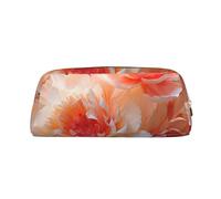 FJWSLCH Peach Peony Makeup Bag Travel Cosmetic Bag for Women Men Pencil Case Zipper Toiletry Bag Purse, Gold, One Size